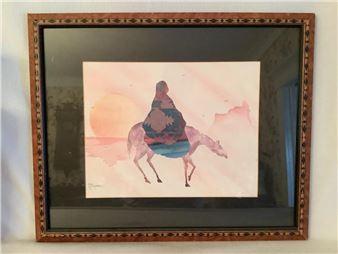 Native Woman on a Horse - J.c. Madden