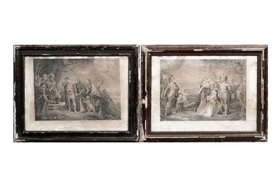 henry-singleton-paire-de-gravure-encadr-e-de-l-histoire-romaine-paix