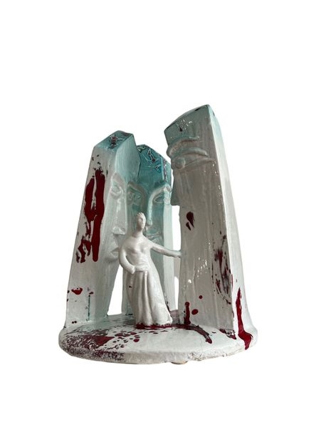 Artwork by Alberto Mingotti, Silenzio e Meraviglia, Made of polychrome earthenware sculpture