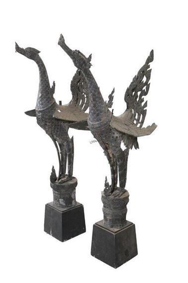 19th CENTURY BRONZE THAI GARUDA HONG BIRDS by Thai School, 19th Century, 19th CENTURY