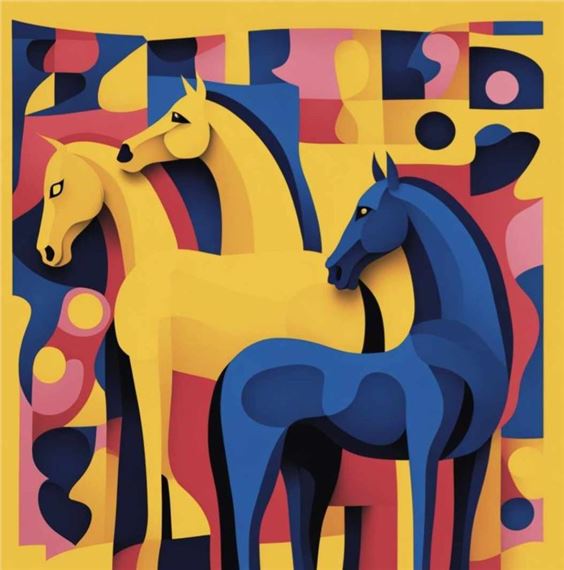 Horse Trio by Grupa Three Art, 2024