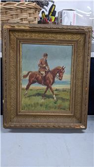 Webster Lloyd - oil on board depicting a gent on horseback - Webster Lloyd