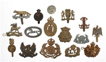Group of Yeomanry and Infantry cap badges; Queen's Own, Leicestershire Prince Albert's Own - Prince Albert