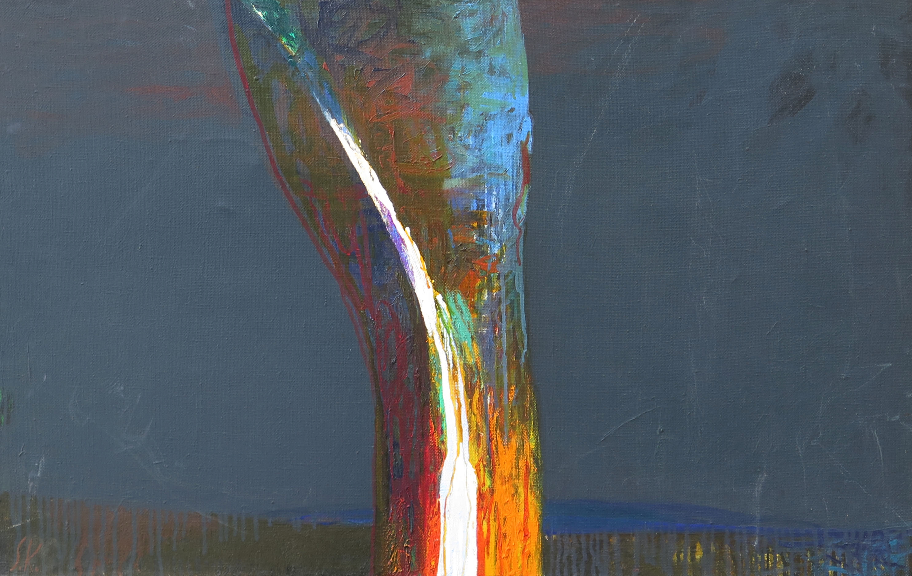 Artwork by Sandra Krastiņa, Vērotājs 1994, Made of oil on canvas