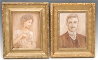 a pair, D.H Lawrence and his wife Frieda - V. M. Bates