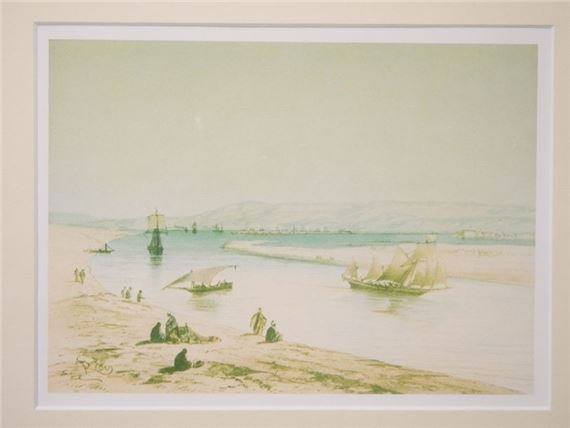 Edouard Riou | Feluccas on the Suez Canal | MutualArt