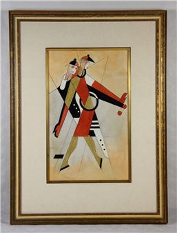 2 Personen in konstruktivistischer Darstellung - Wladimir Lebedew