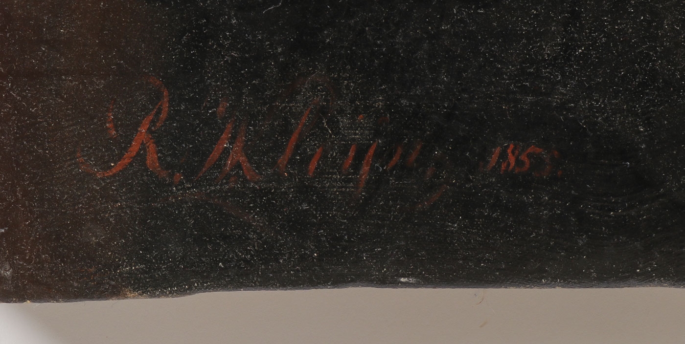 Artwork by Reinhardt Willem Kleijn, Portrait of a Woman Holding Lace Handkerchief with Floral Bonnet, Made of Oil on canvas