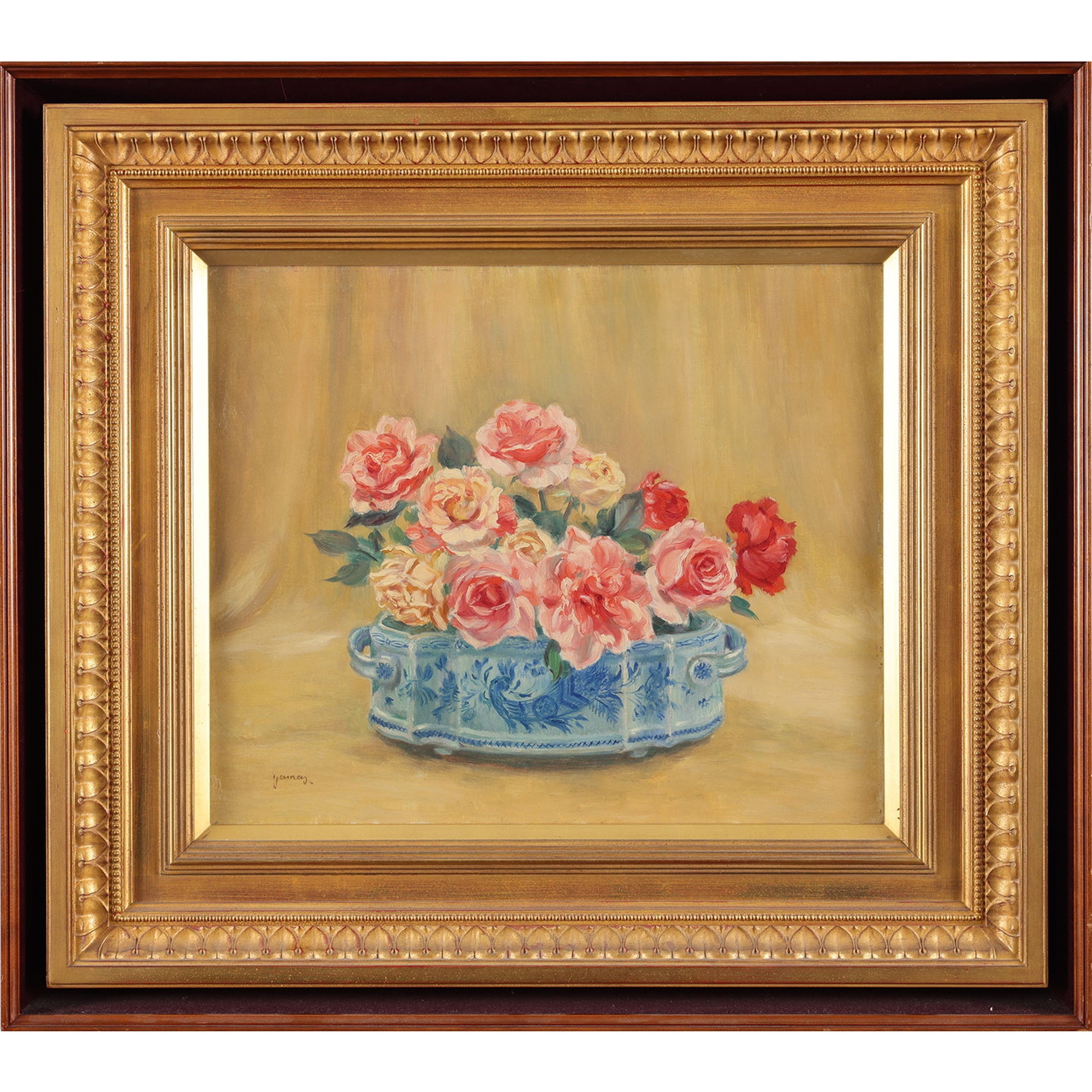 Artwork by Shintaro Yamashita, ORCHID WATER BASIN AND ROSES, Made of oil on canvas