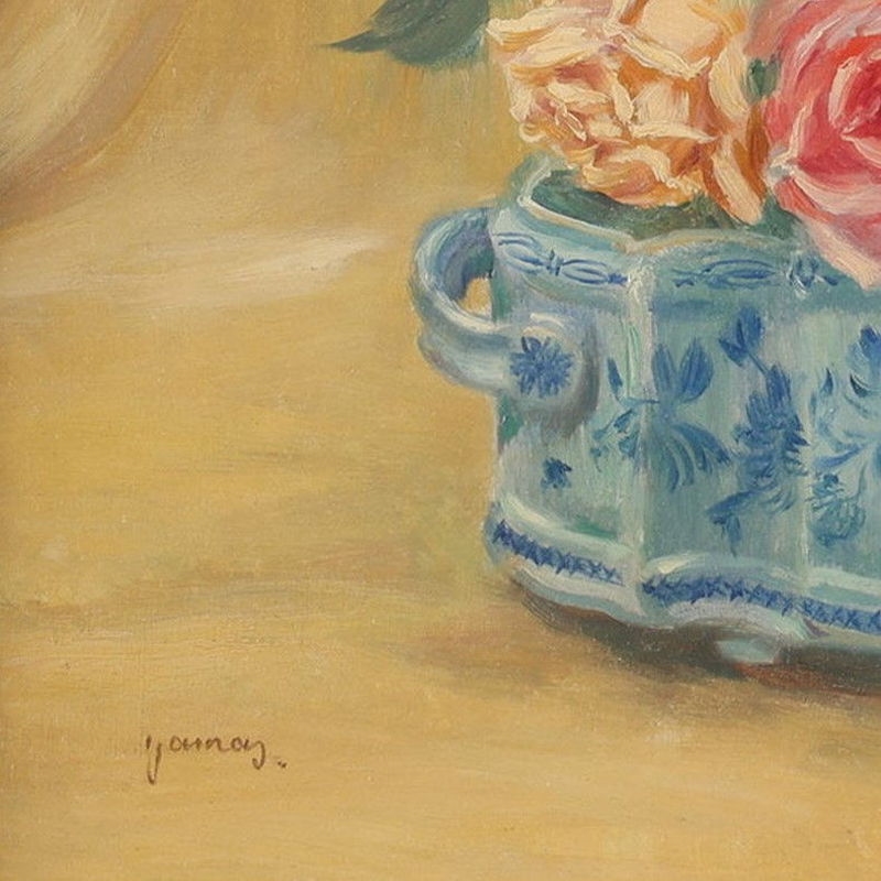 Artwork by Shintaro Yamashita, ORCHID WATER BASIN AND ROSES, Made of oil on canvas