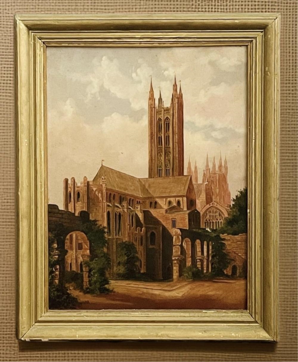 Artwork by Francis Joseph Knibbs, Original Frank Joseph Kinibbs - The Catherdral. Oil On Canvas. Signed Lower Left. Measures: 49.5cm x 37cm. With Frame: 61cm x 49cm., Made of Oil On Canvas
