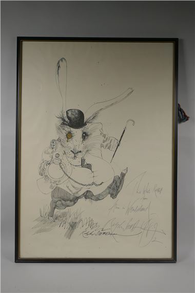 Ralph Steadman | The White Rabbit from Alice in Wonderland | MutualArt