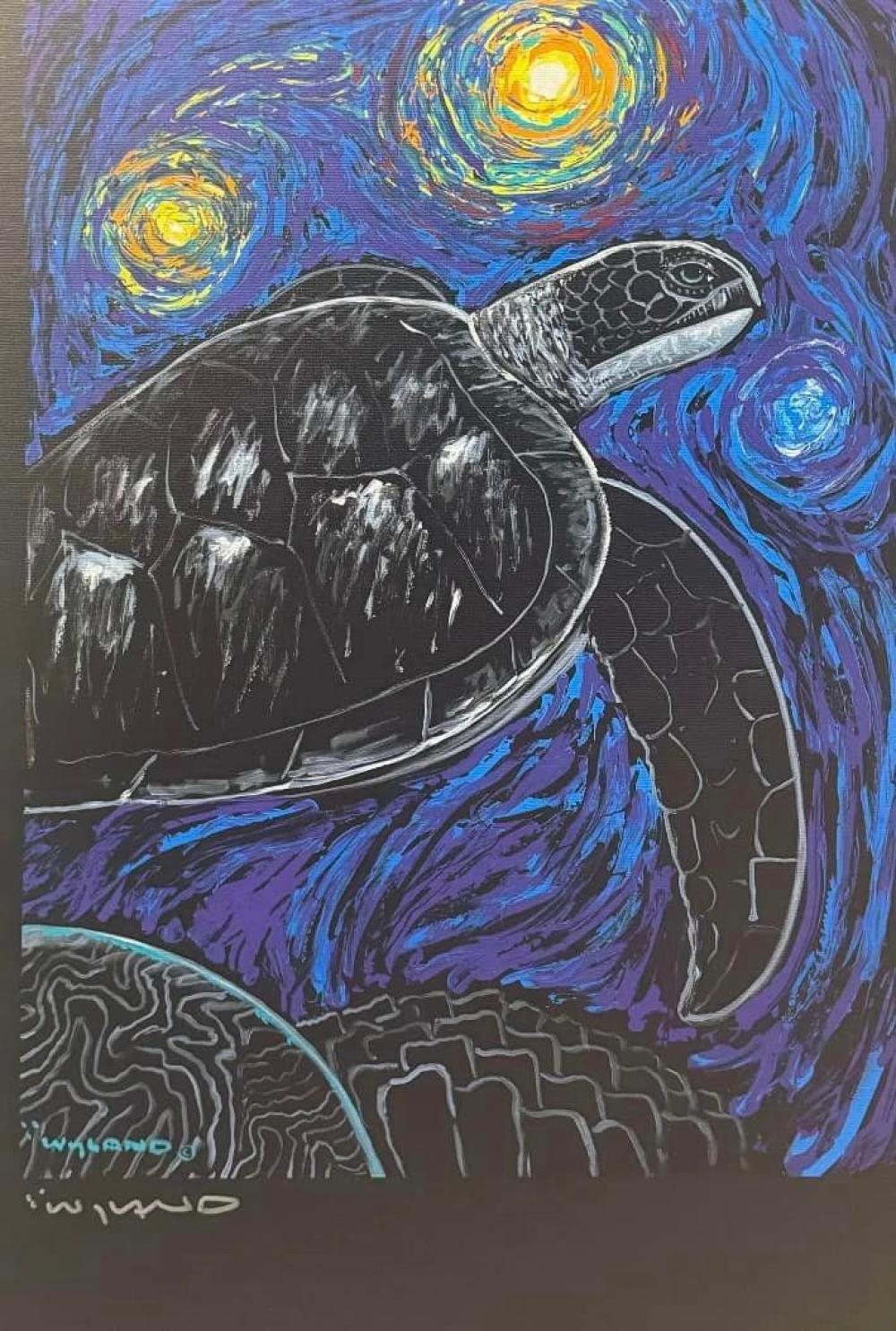 Robert Wyland | Starry Sea Turtle (2023) | MutualArt