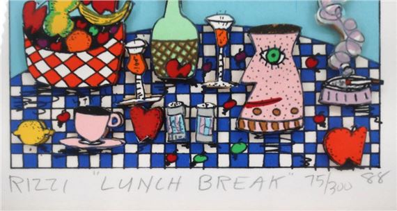 James Rizzi「OUTDOOR LUNCHEON」 James Rizzi - Lunch Break (1988