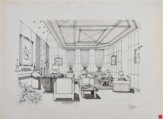 Project for a private apartment - art deco living room by Gilles Quiffet