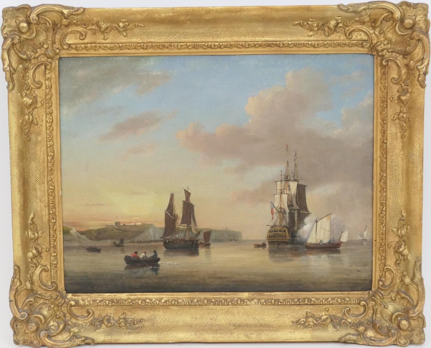 George Webster | English man-o-war off Dover | MutualArt