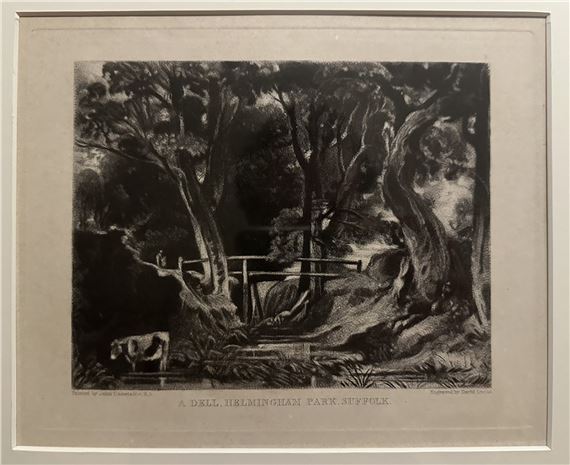 A Dell, Helmingham Park, Suffolk, 19cm x 23cm, in glazed frame by John Constable, David Lucas