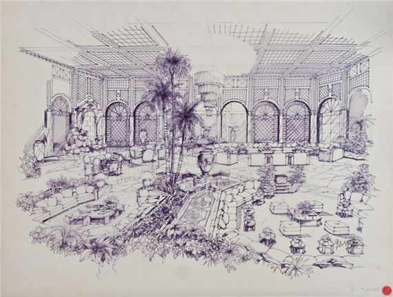 Project for a villa - Palm garden salon by Gilles Quiffet