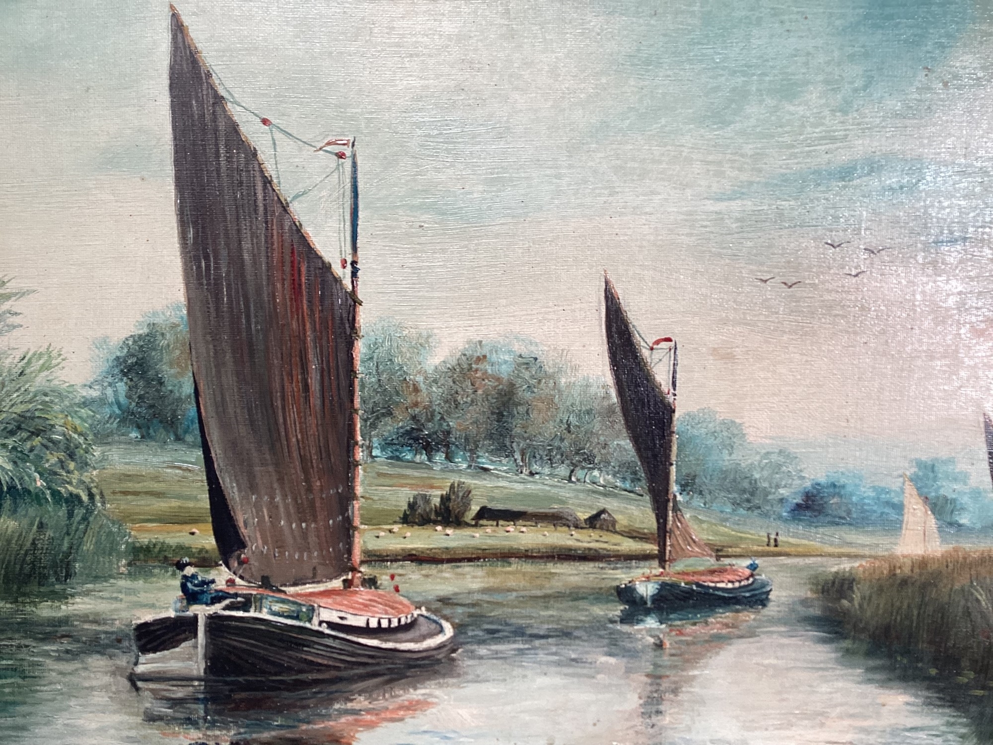 Charles Frederick Rump | Wherry boats sailing on the Norfolk Broads ...