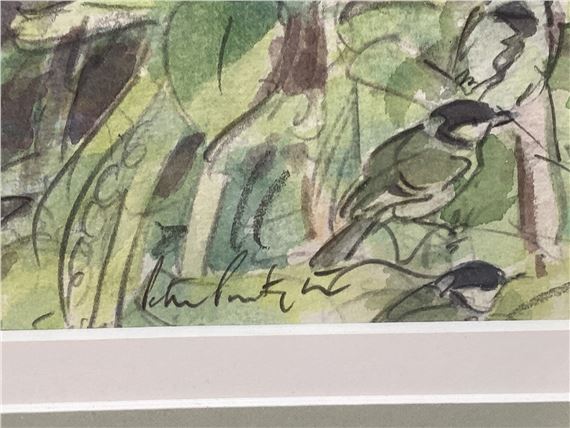 Peter Partington | spring time garden with birds and animals | MutualArt