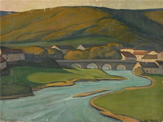 Madeleine DOILLON-TOULOUSE (1889-1967)
Landscape with bridge
Oil on canvas, signed lower right.
Chips and missing parts, accidents.
46 x 61 cm - Madeleine Doillon-Toulouse
