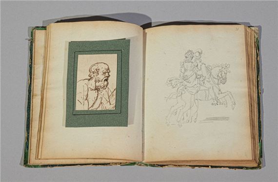 An album including a manuscript page - Théophile-Evariste Fragonard