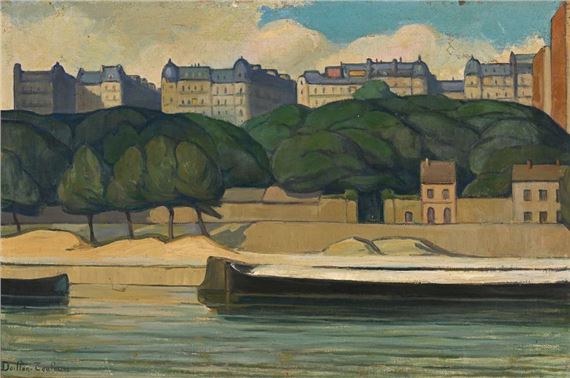 Madeleine DOILLON-TOULOUSE (1889-1967)
Quai de Seine in Paris
Oil on canvas, signed lower left.
Cracks, chips and missing parts.
53 x 81 cm - Madeleine Doillon-Toulouse