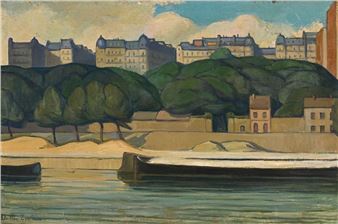 Madeleine DOILLON-TOULOUSE (1889-1967)
Quai de Seine in Paris
Oil on canvas, signed lower left.
Cracks, chips and missing parts.
53 x 81 cm - Madeleine Doillon-Toulouse