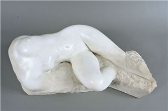 Study of a reclining nude White Carrara marble - Jean-françois Hamelin