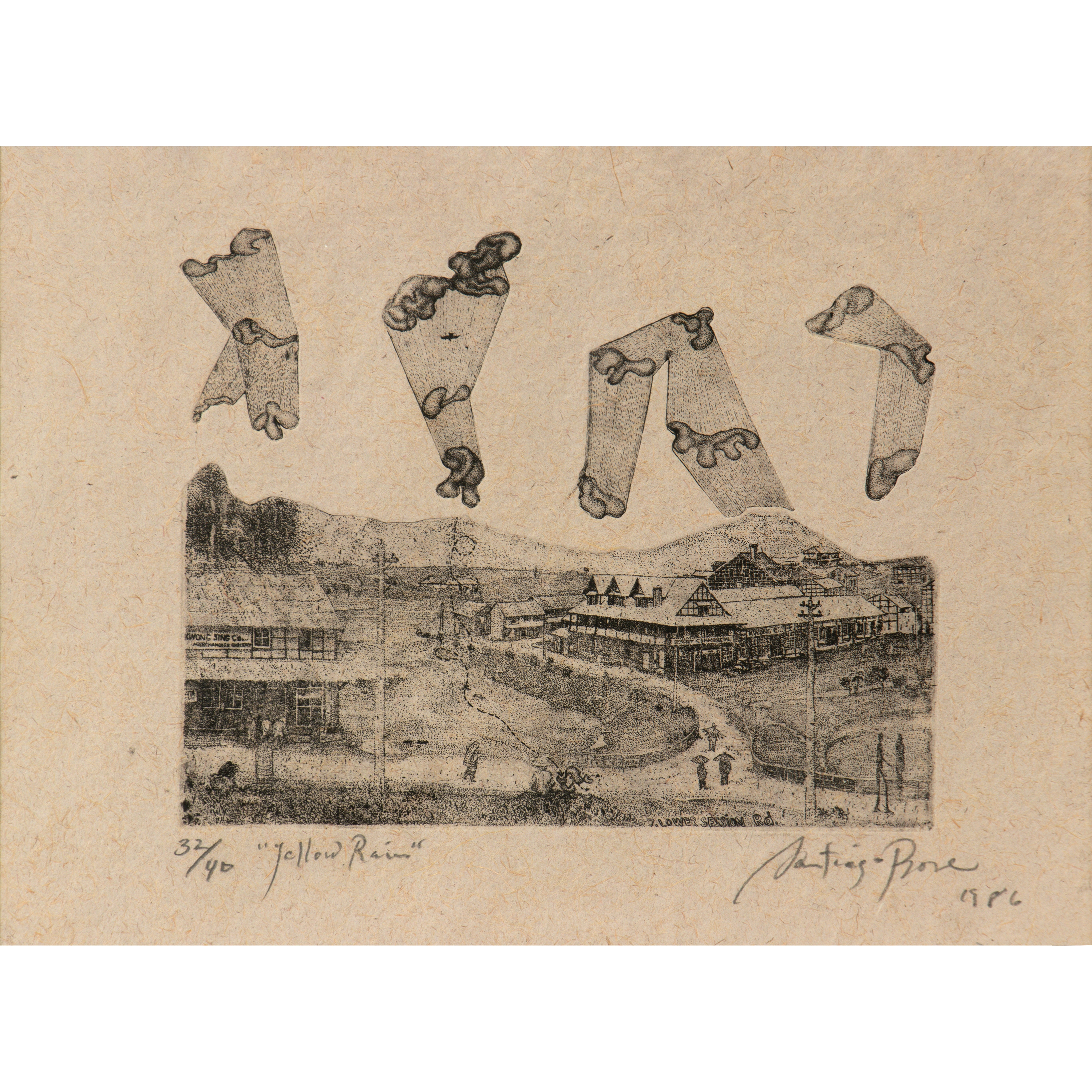 Artwork by Santiago Bose, Yellow Rain, Made of Etching