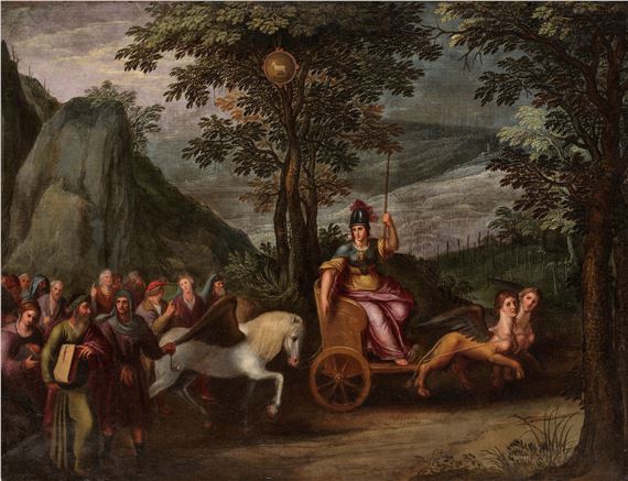 An allegory of the month of January with the triumph of Janus; and An allegory of the month of March with the triumph of Minerva (2 by Flemish School, 17th Century