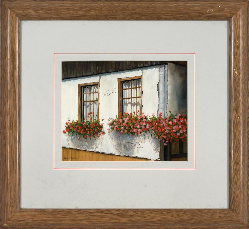 Artwork by Renate Untaru, Flower Boxes, Made of oil on board
signed lower right, oil on board