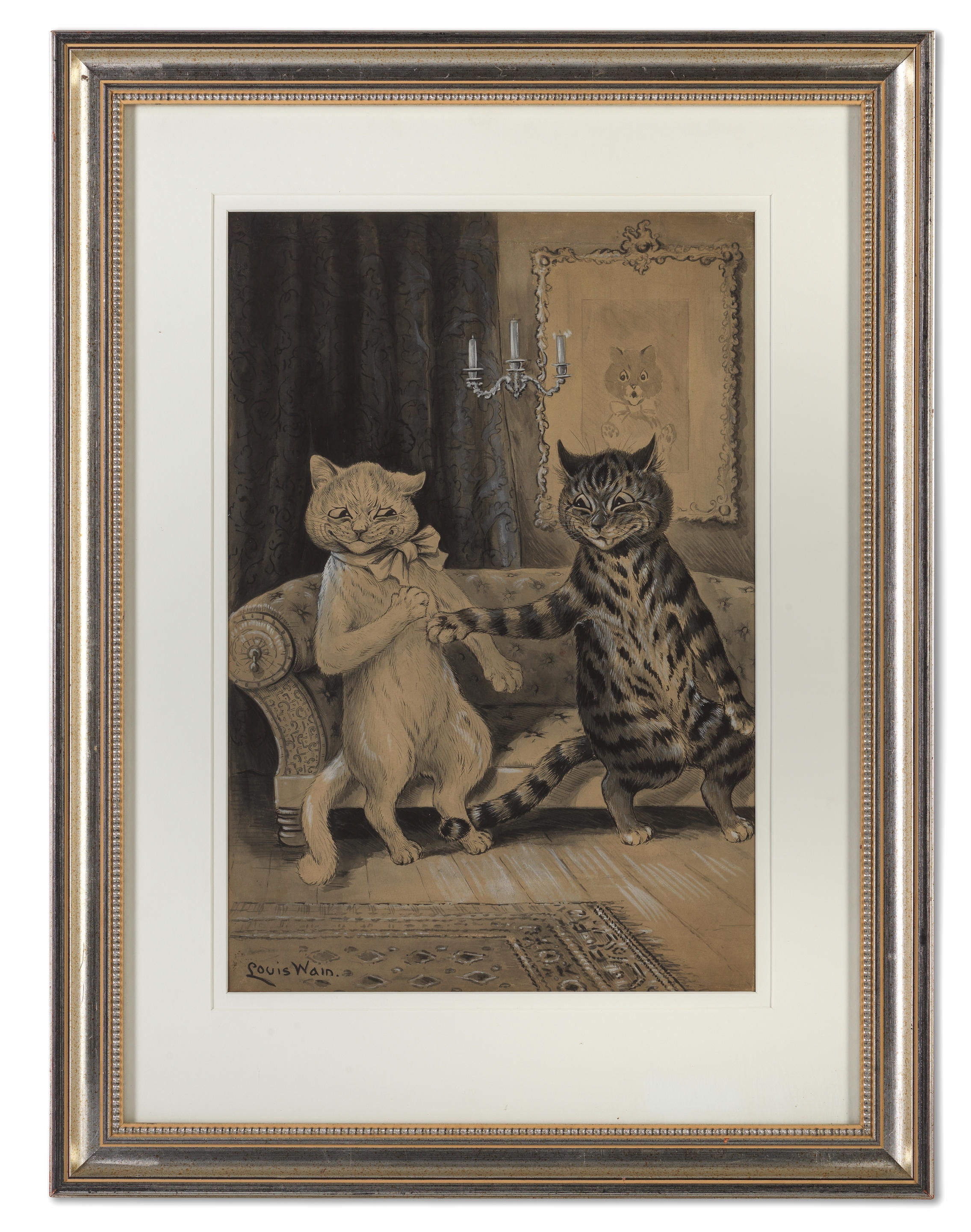 Artwork by Louis Wain, The Advance, Made of gouache, pencil and pen and ink on paper