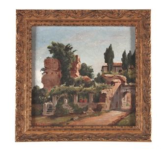 . Wisteria. Oil on cardboard - A. Petit