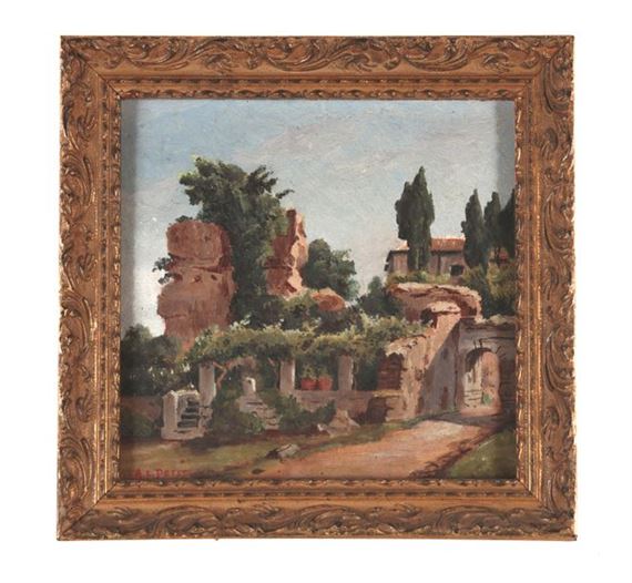 . Wisteria. Oil on cardboard - A. Petit