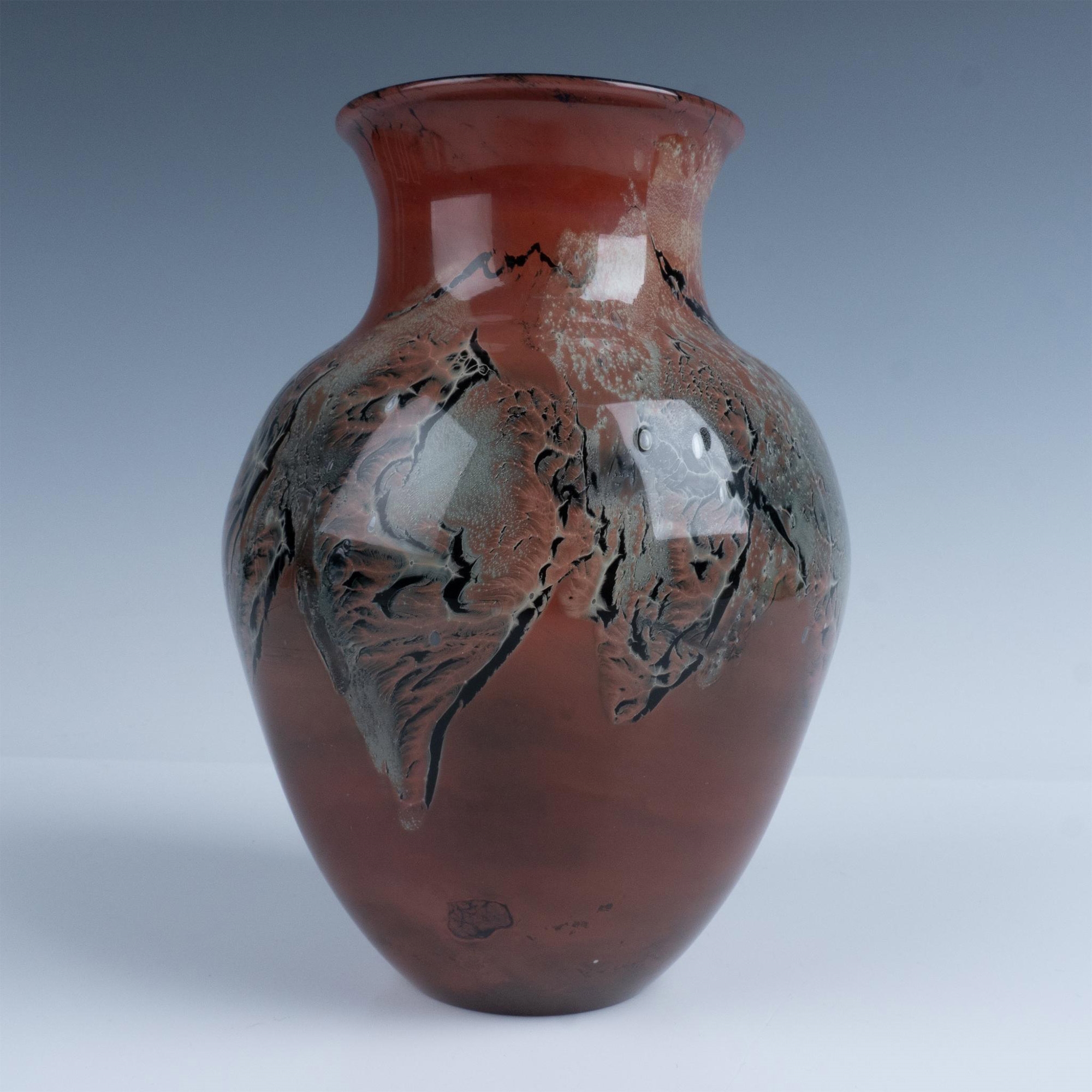 Josh Simpson | Josh Simpson Art Glass Vase, Red New Mexico Glass (1996 ...