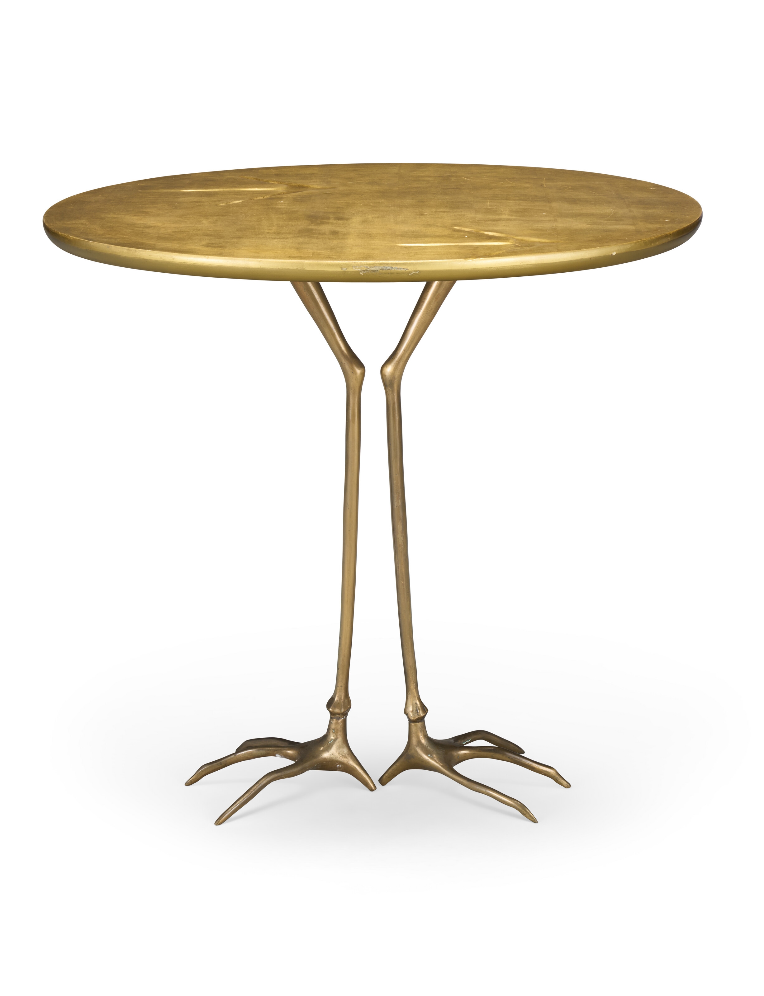 Artwork by Meret Oppenheim, Traccia' Side Tables, Made of gilt wood, gilt bronze