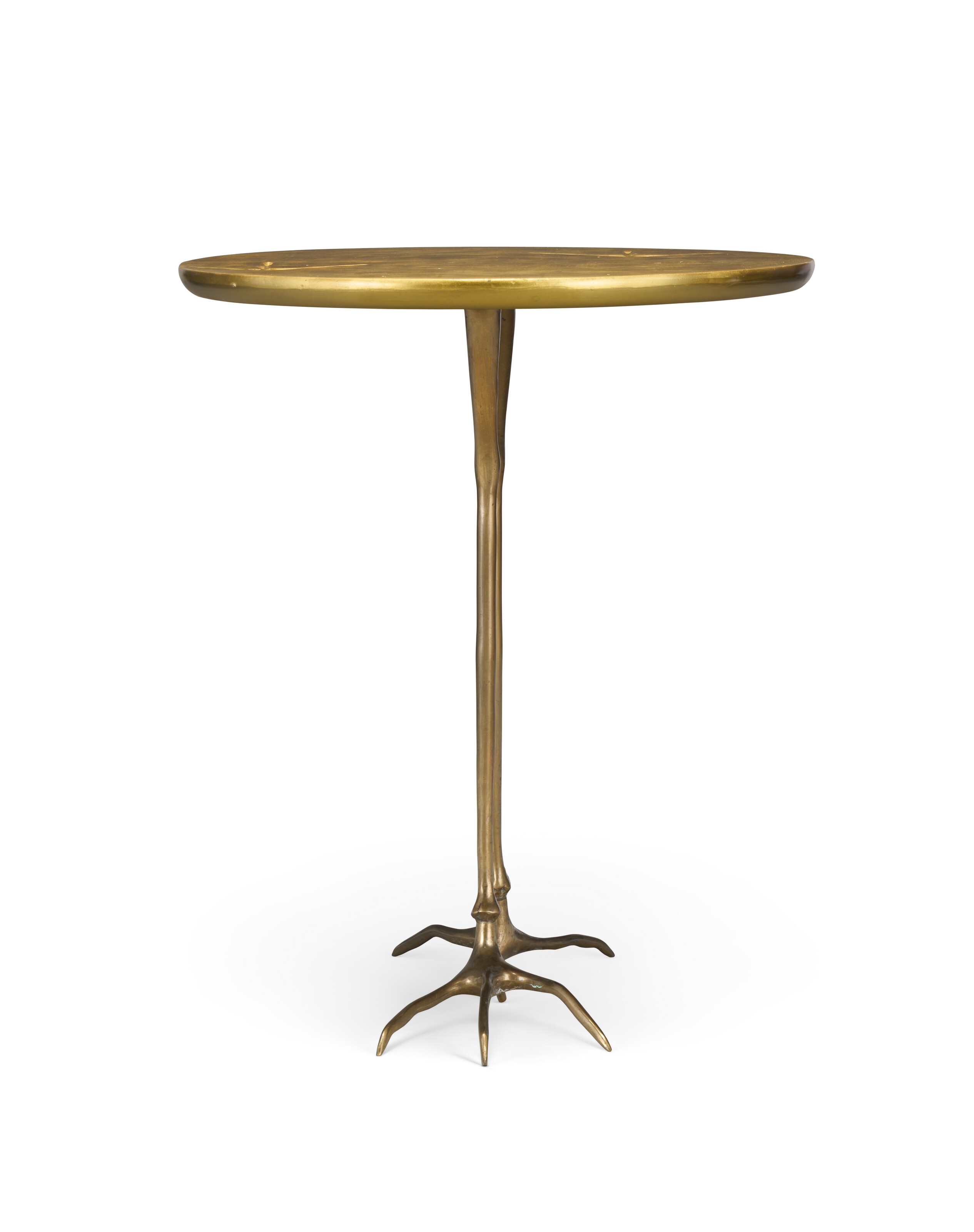 Artwork by Meret Oppenheim, Traccia' Side Tables, Made of gilt wood, gilt bronze