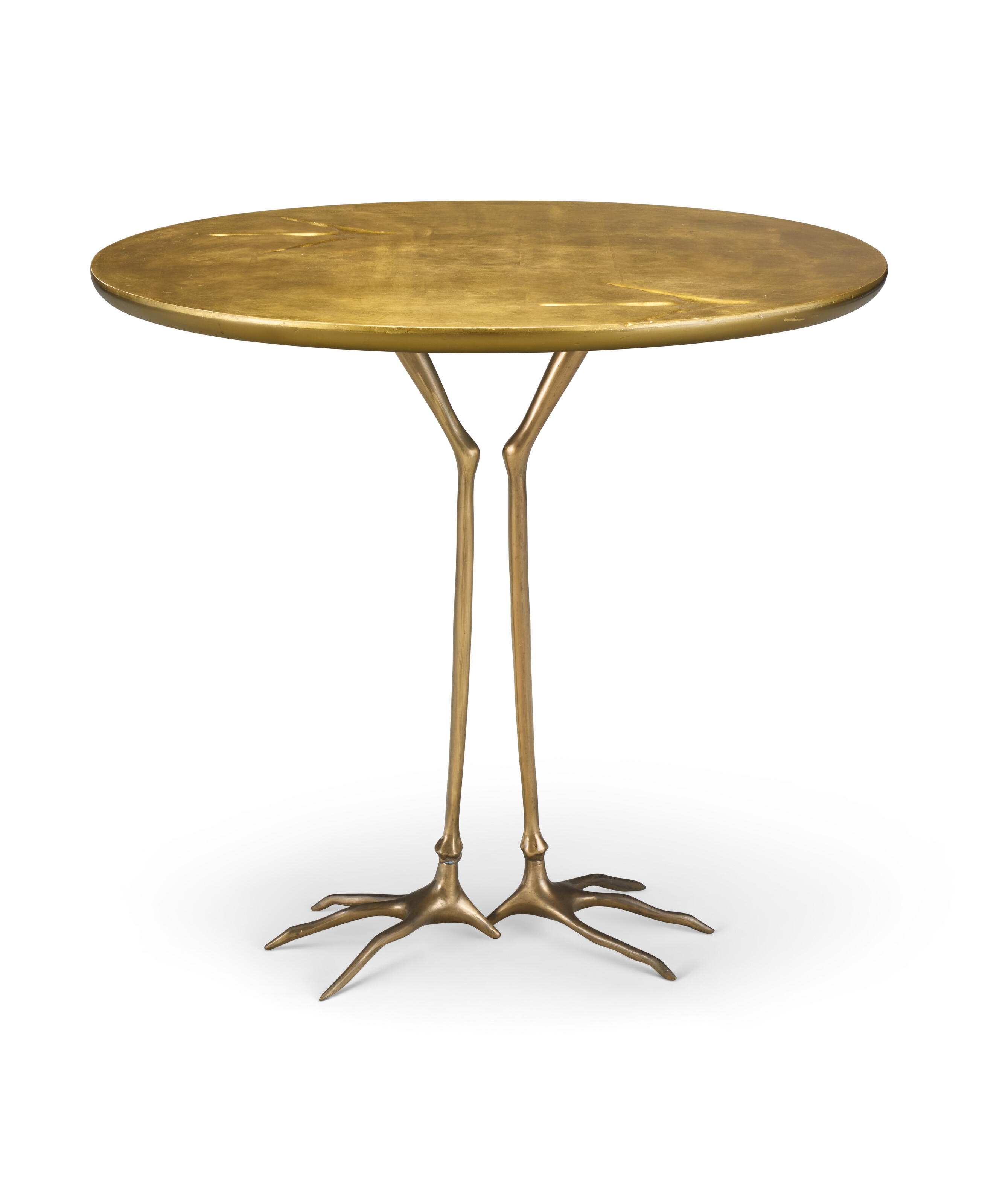 Artwork by Meret Oppenheim, Traccia' Side Tables, Made of gilt wood, gilt bronze