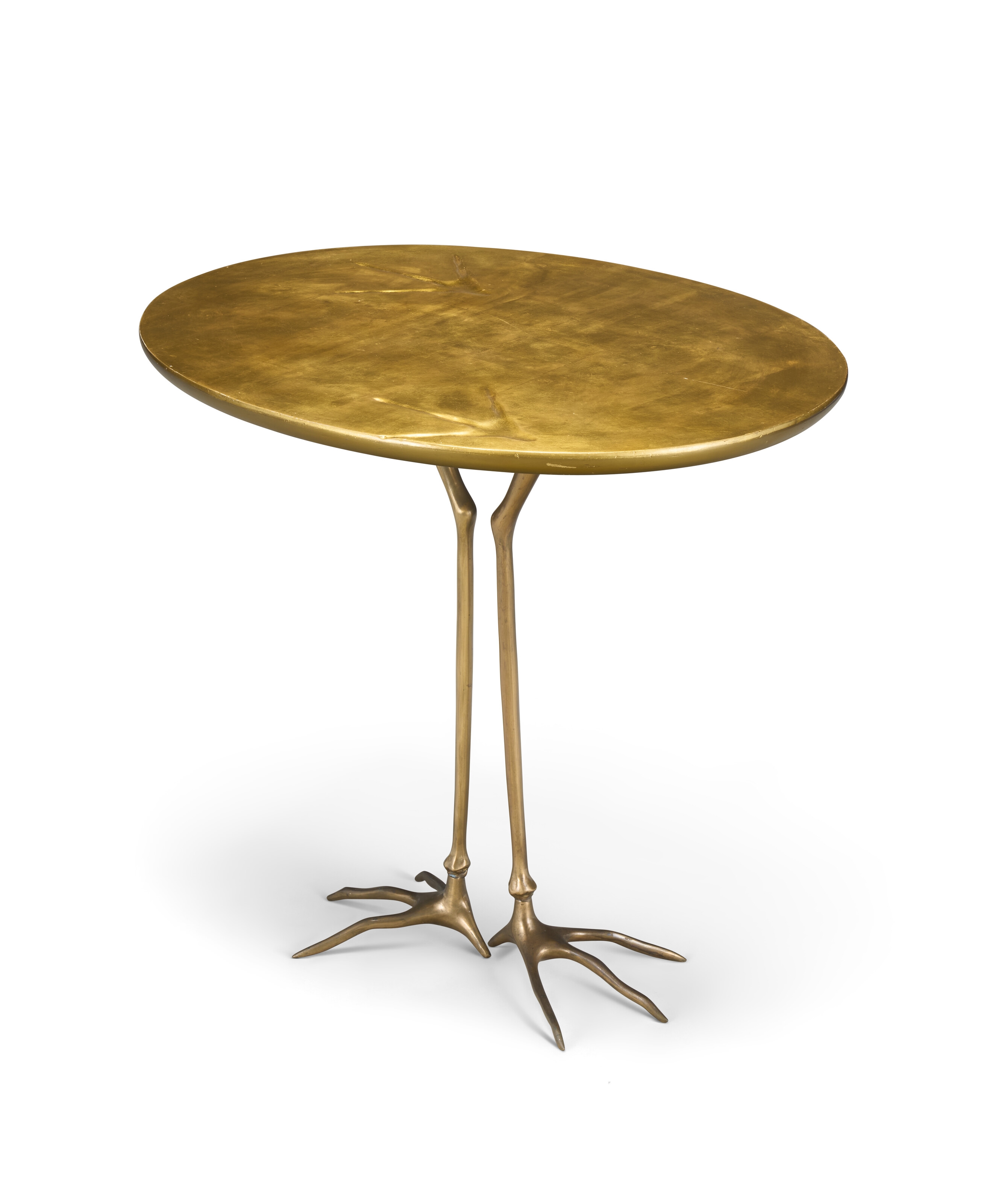 Artwork by Meret Oppenheim, Traccia' Side Tables, Made of gilt wood, gilt bronze