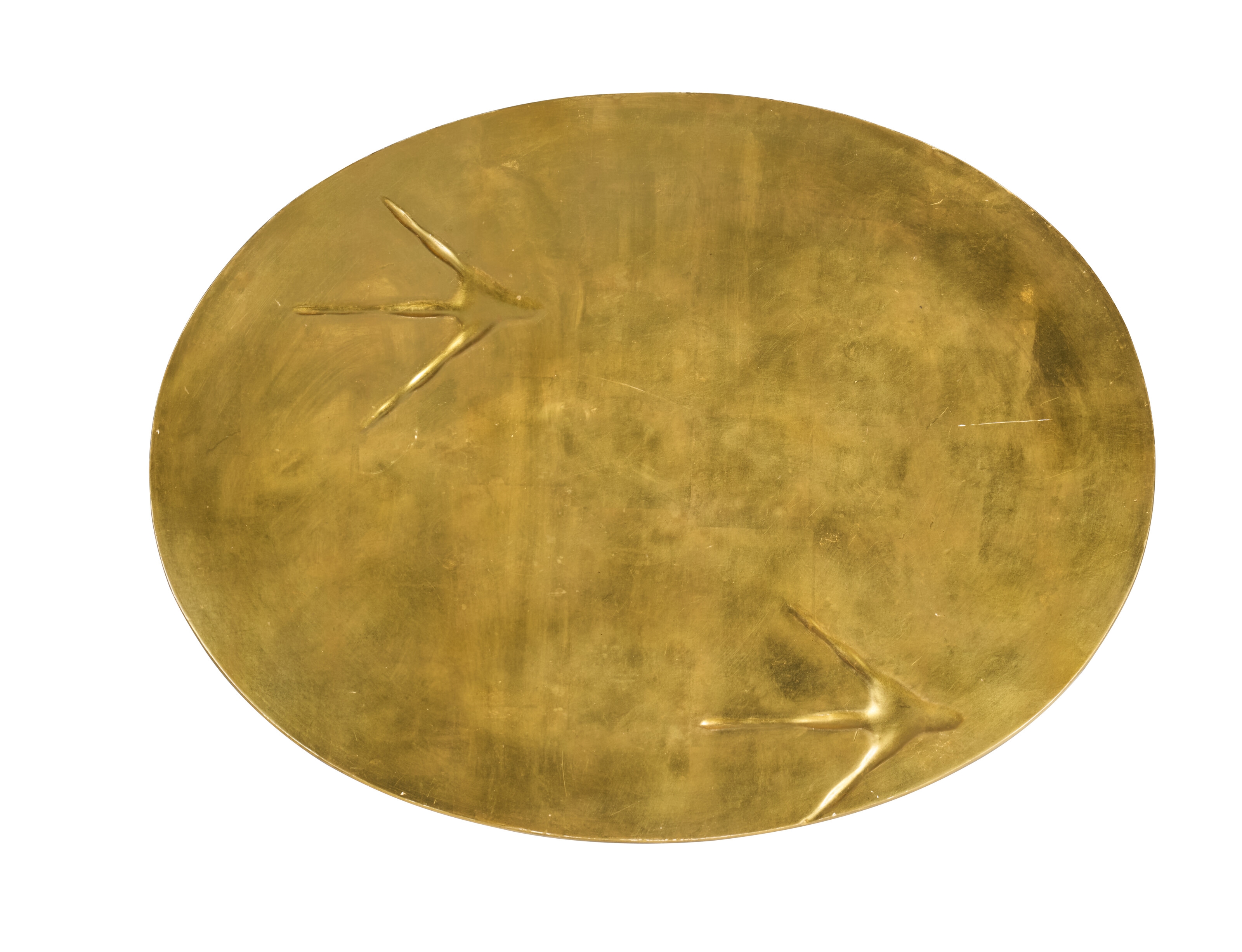 Artwork by Meret Oppenheim, Traccia' Side Tables, Made of gilt wood, gilt bronze