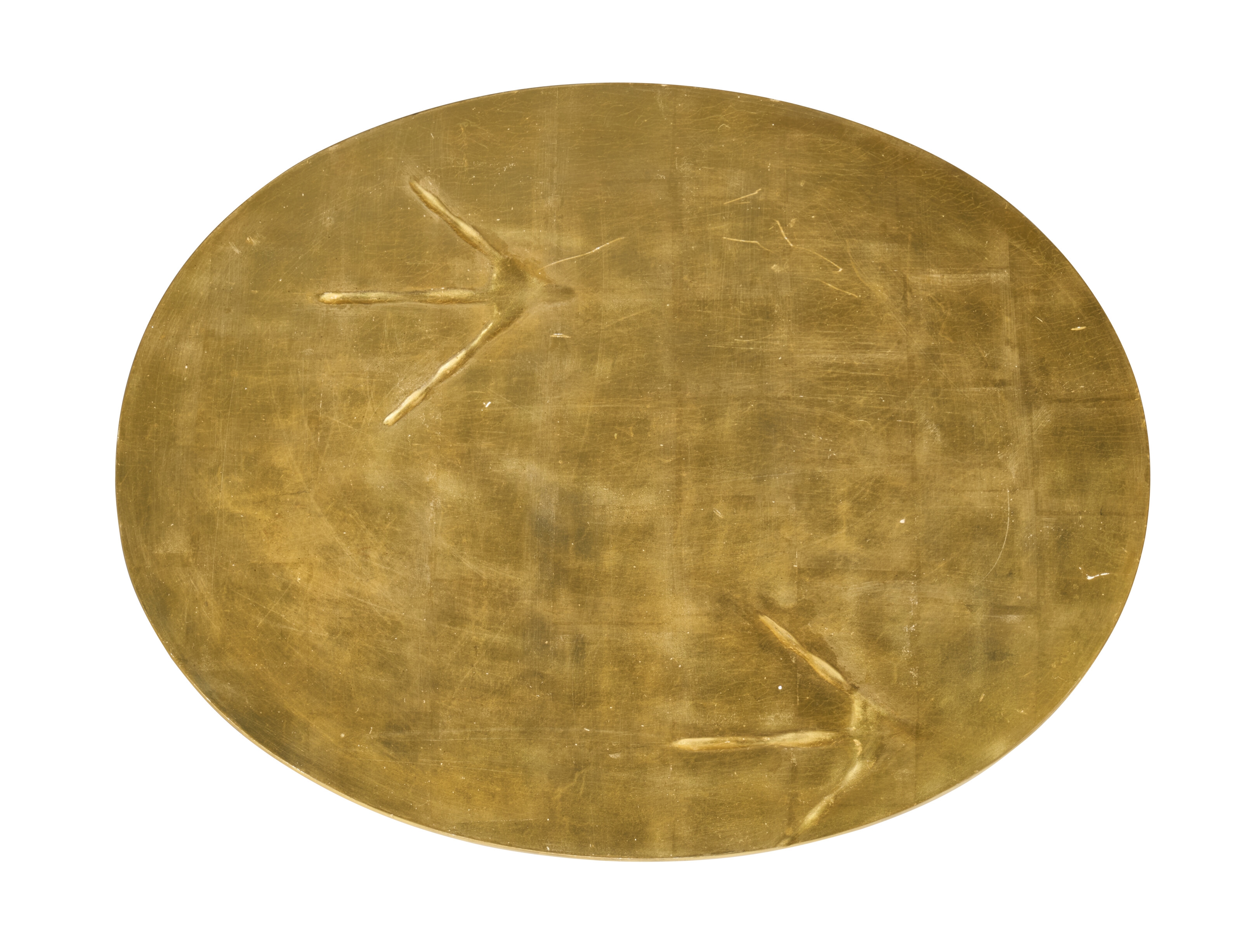 Artwork by Meret Oppenheim, Traccia' Side Tables, Made of gilt wood, gilt bronze