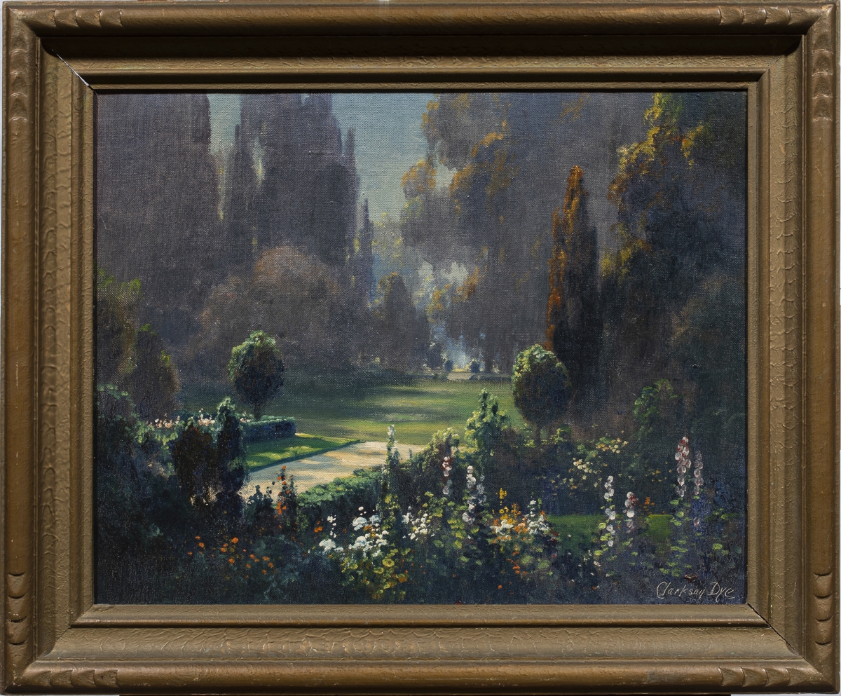Artwork by Clarkson Dye, Moonlit Garden, Made of oil on canvas