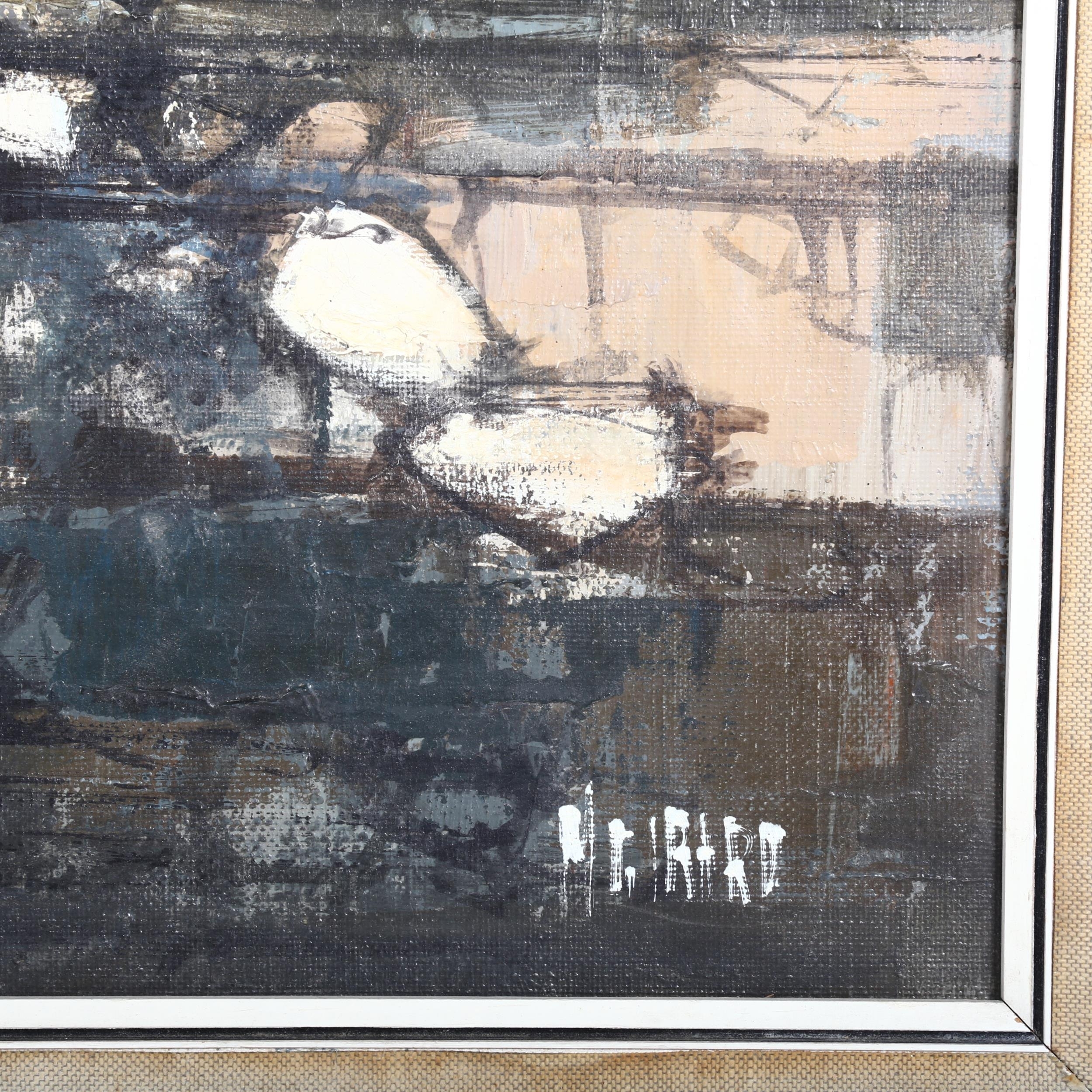 Artwork by Marius Girard, estuary at low tide, Made of oil on canvas