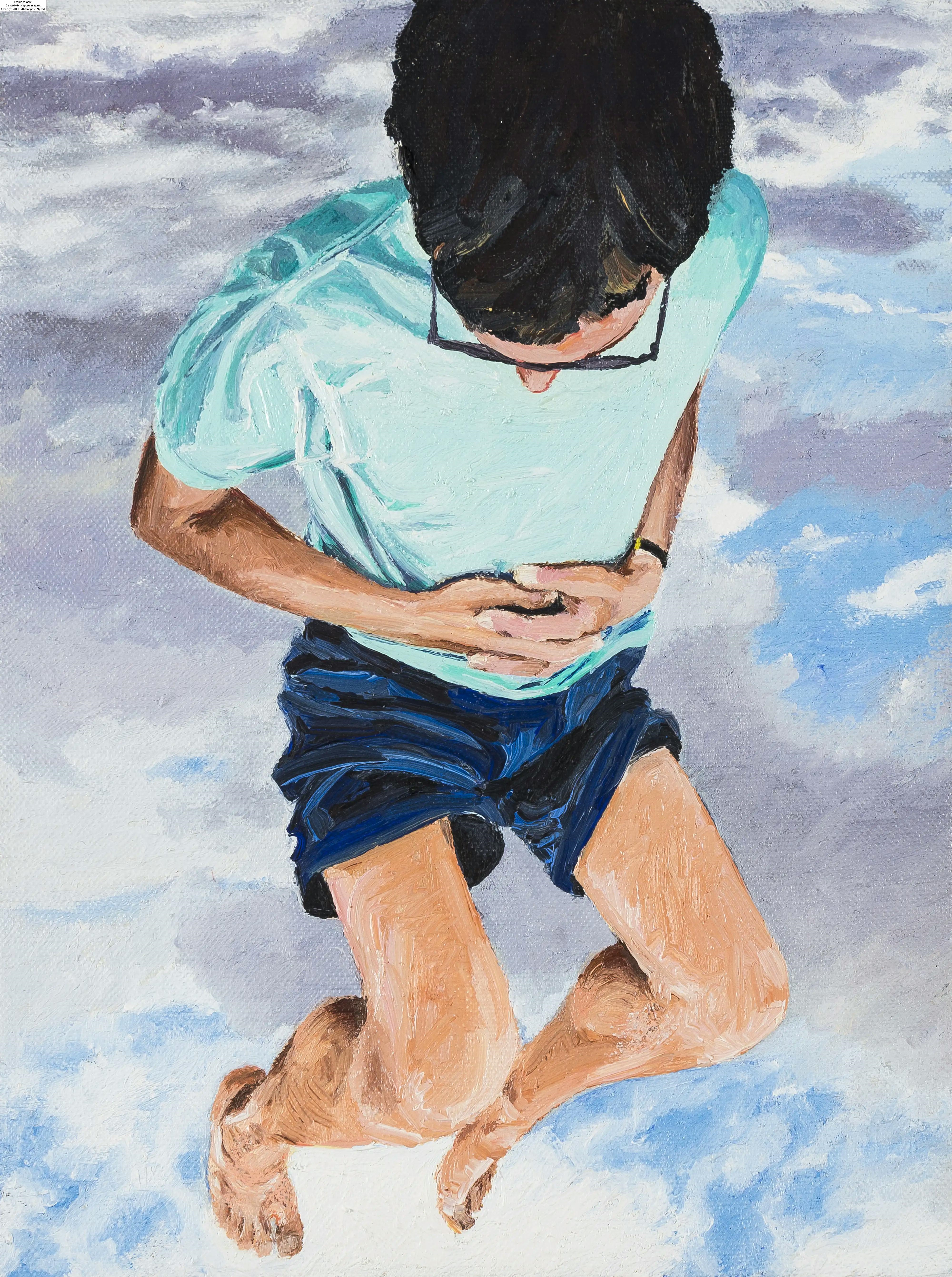 Artwork by Boyd & Evans, 221Boyd &amp; Evans (b.1944)
Floater
Oil on canvas, 1990, signed, titled and dated in pencil verso, 205 x 150mm (8 1/8 x 6in) (framed), Made of Oil on canvas