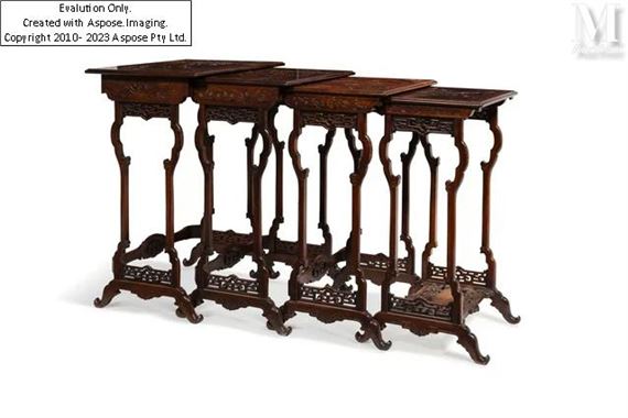 Suite de quatre tables gigognes by Gabriel Viardot