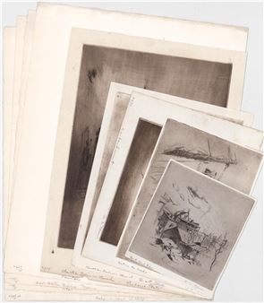 Alexander A. Blum (9) Etchings SIGNED [Buildings] - Alexander A. Blum