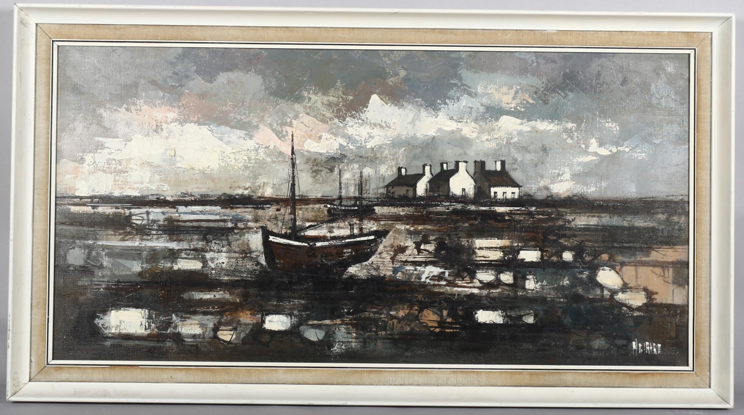 Artwork by Marius Girard, estuary at low tide, Made of oil on canvas