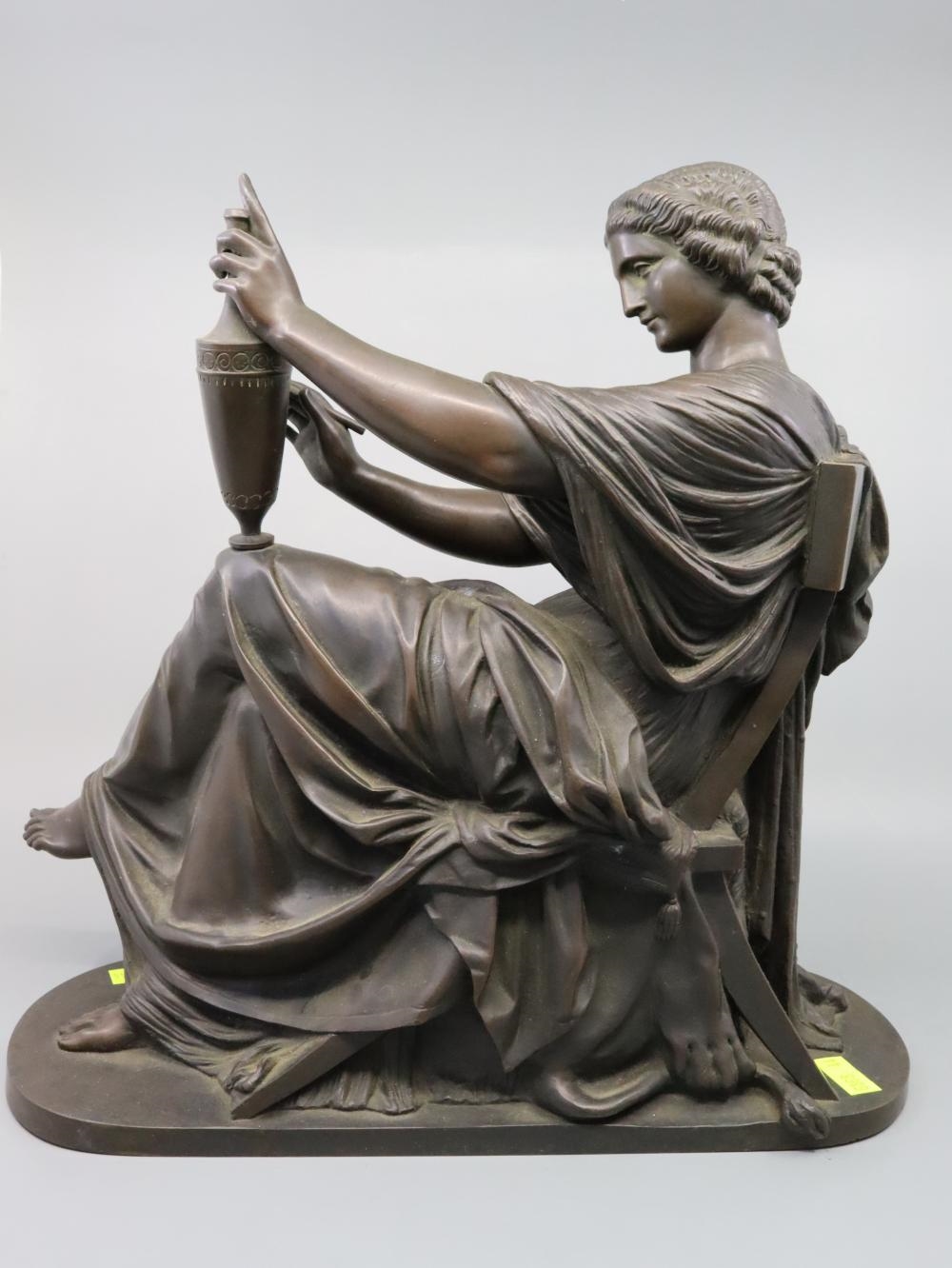 Victor Étienne Simyan | BRONZE STATUE OF A SEATED GREEK FIGURE, SIGNED ...