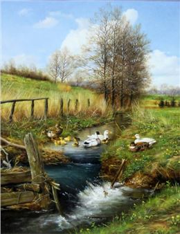 STÖCKER, HELMUT born 1950 in Hamm ''''Vorfrühling am Nonnenbach bei Nottuln-Münsterland - Helmut Stöcker